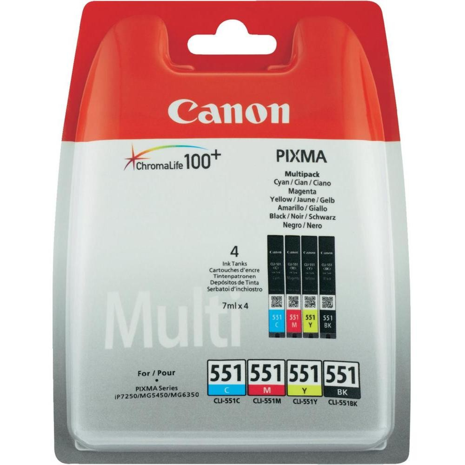 Canon CLI-551cmYBK MULTI PACK SE CLI-551cmYBK Ink Multi Pack with Security (6509B008)