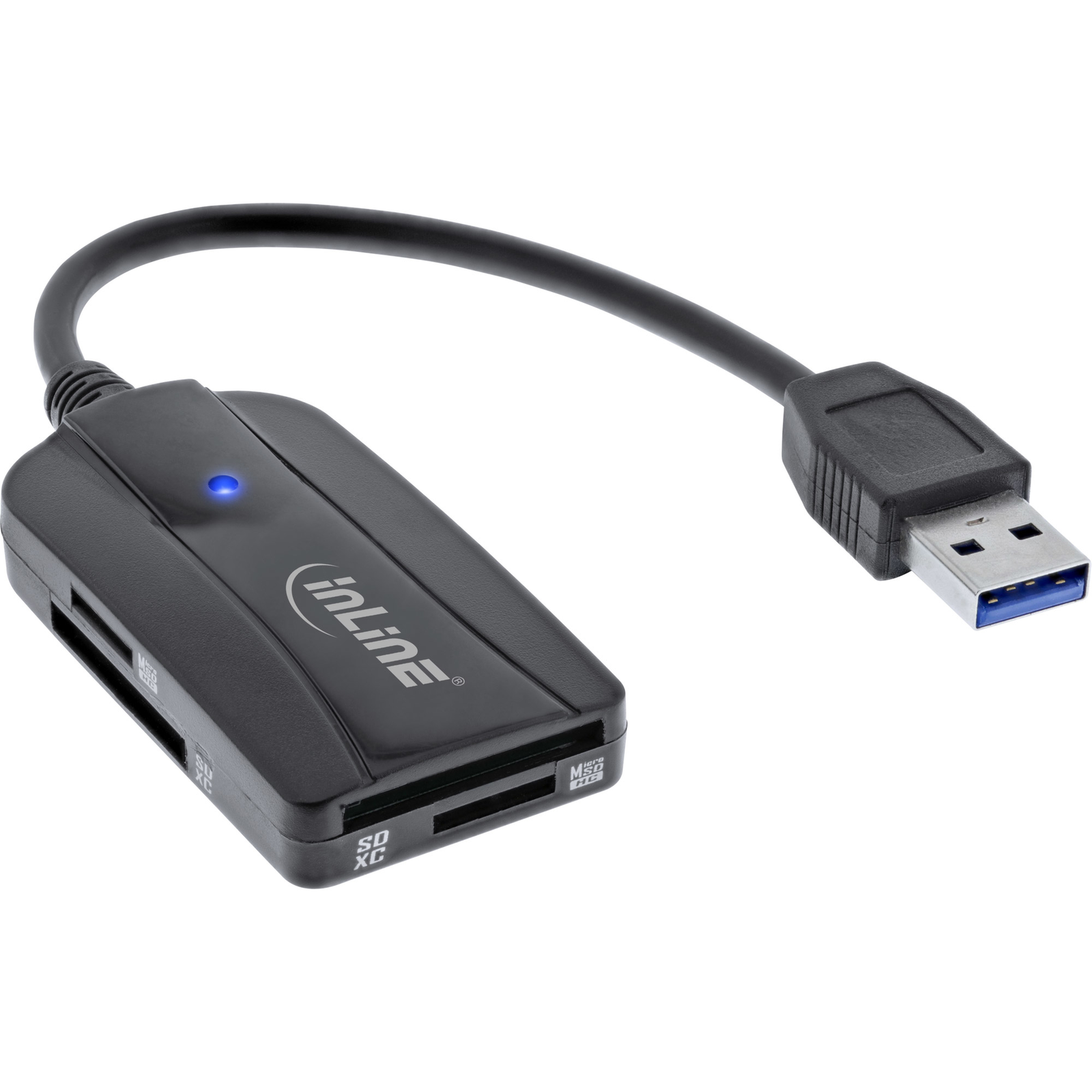 InLine Card Reader USB 3.1 USB-A for SD-SDHC-SDXC MicroSD UHS-II Compatible