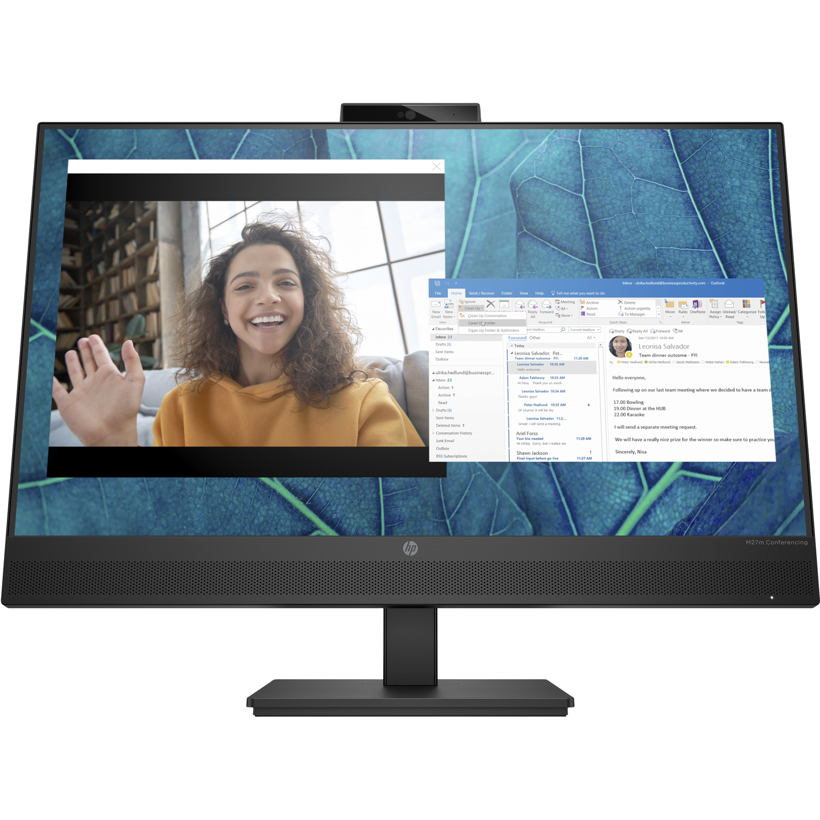 HPI M27m Conferencing Monitor 68.6cm (27 Inch) 1920 X 1080 Pixels Full HD Black