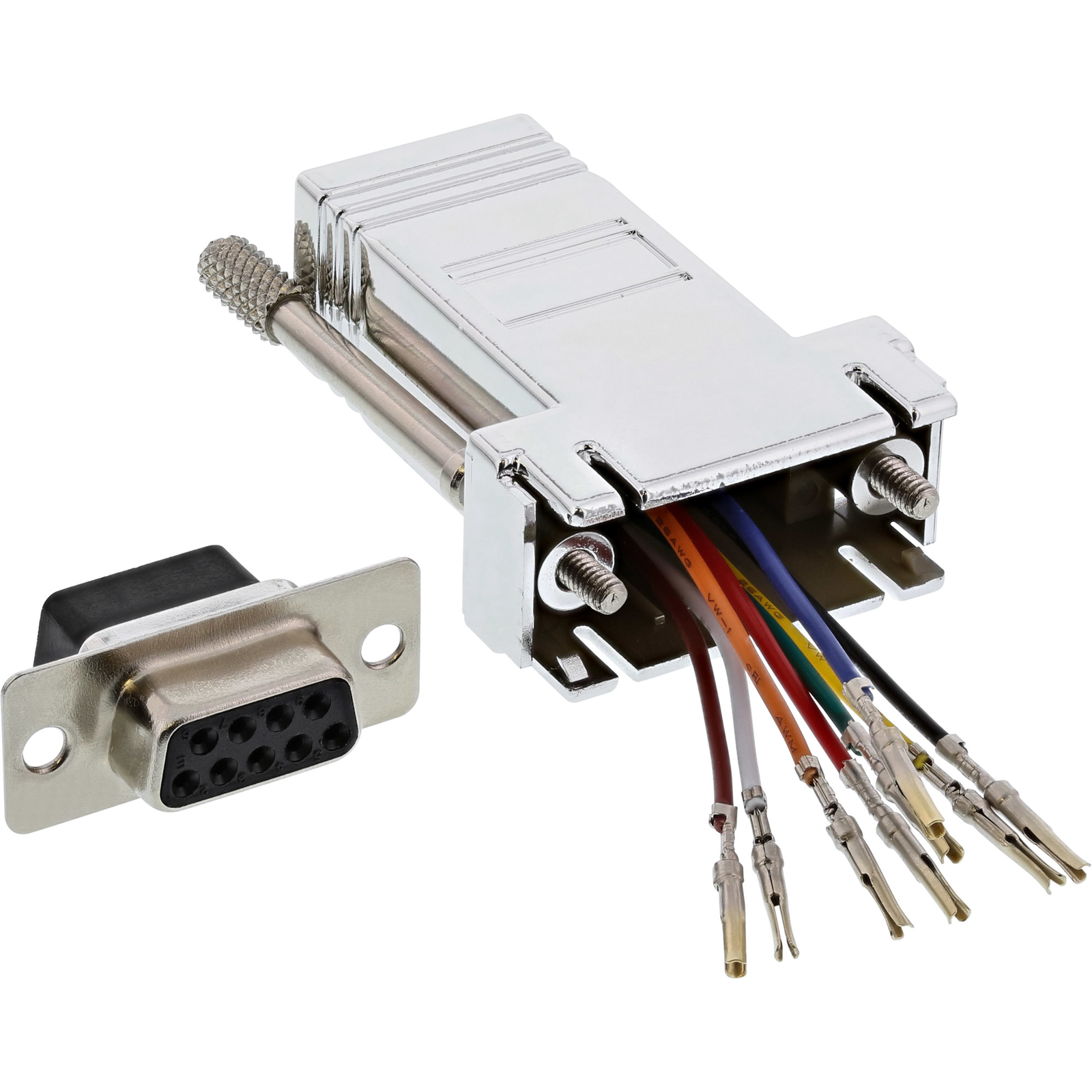 InLine Adapter 9pin Sub D Socket to RJ45 Socket Metallized