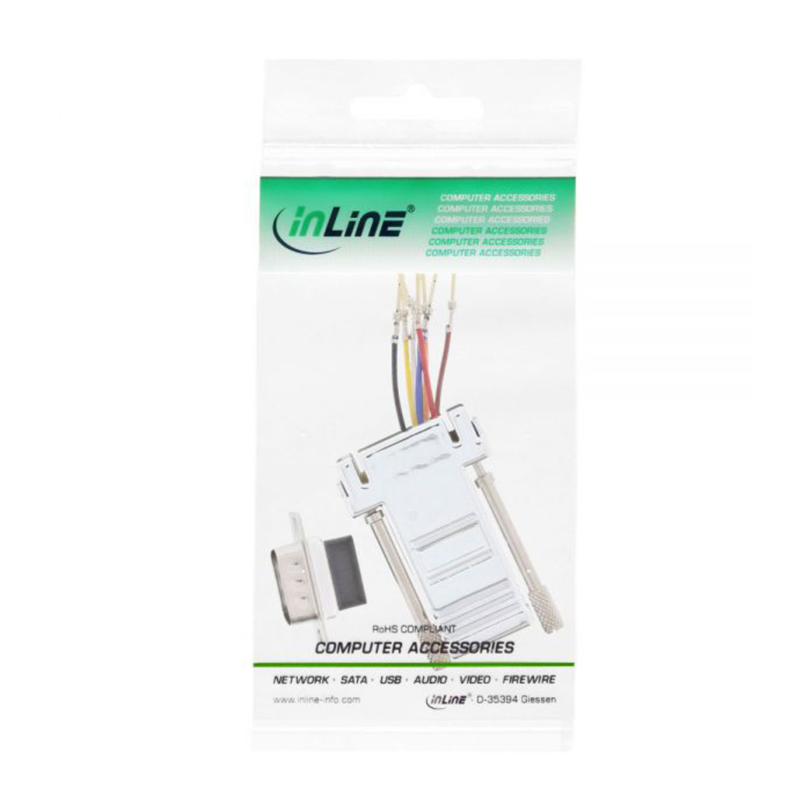 InLine Adapter 9pin Sub D Plug to RJ45 Socket Metallized