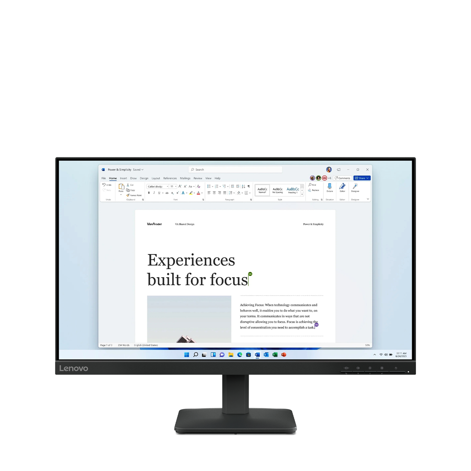 Lenovo L24-4e Office Monitor IPS Panel 100Hz