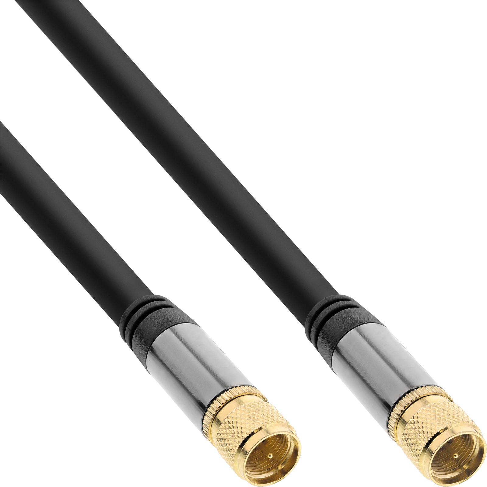 InLine Premium SAT Cable 4x Shielded 2x F-connector Black 3m