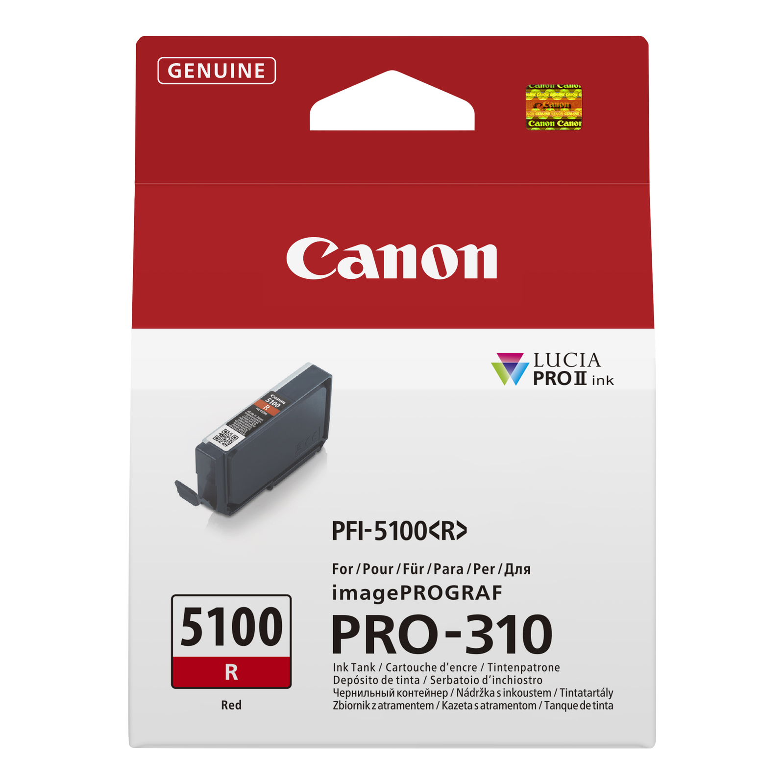 Canon PFI-5100 R 14.4 Ml Red Original Hanging Box Ink Container