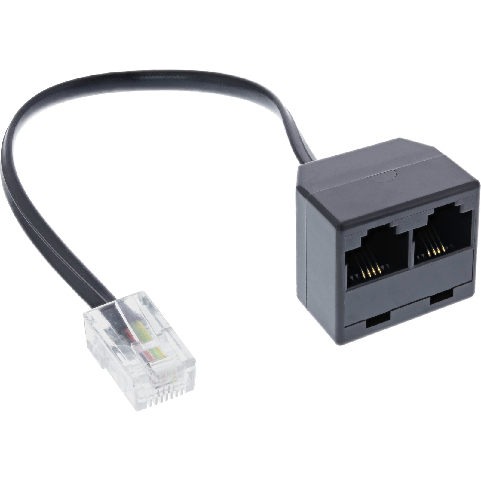 InLine ISDN Distributor 1x RJ45 ST 2x RJ45 BU 8P4C without End Resistors 0.15m