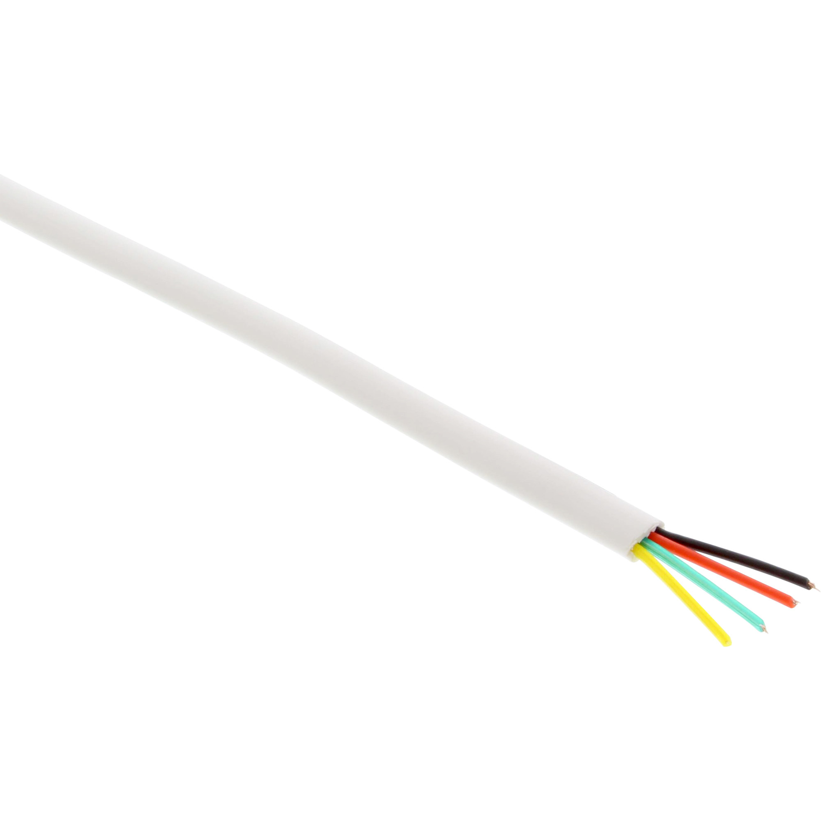 InLine Modular Cable 4-core Flat Ribbon White 100m Ring