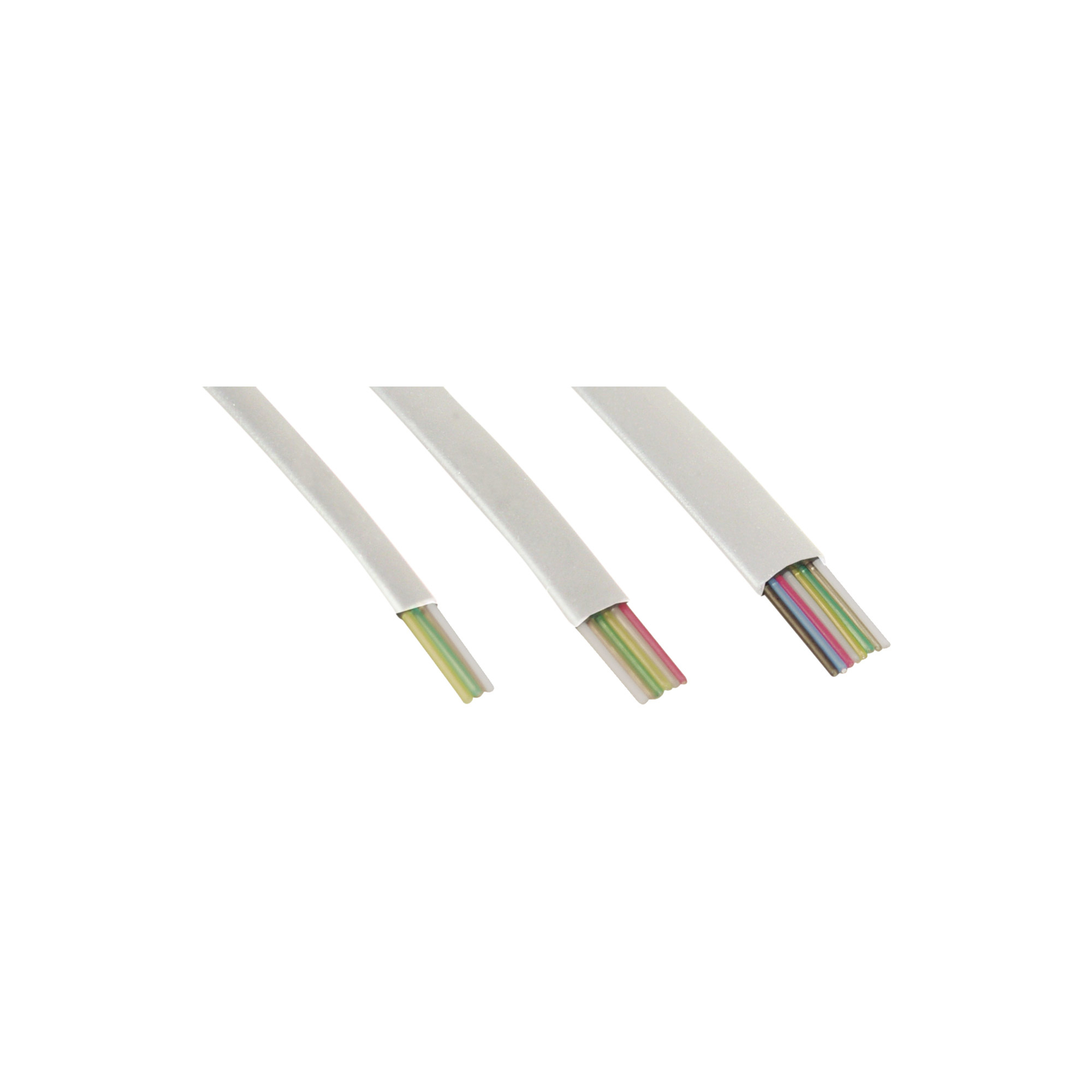 InLine Modular Cable 6-core Flat Ribbon White 100m Ring