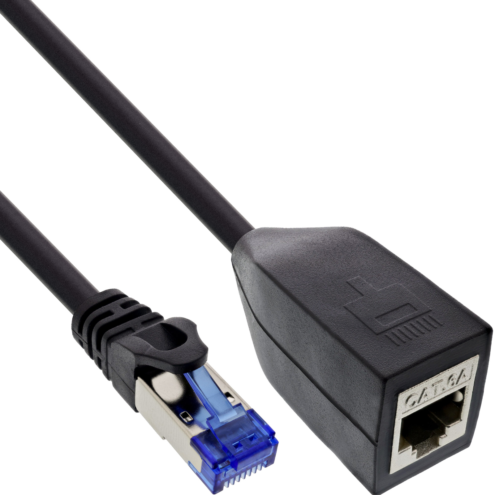InLine RJ45 Interface Predection Cat.6A S-FTP RJ45 St.-Bu. Black 0 -2m
