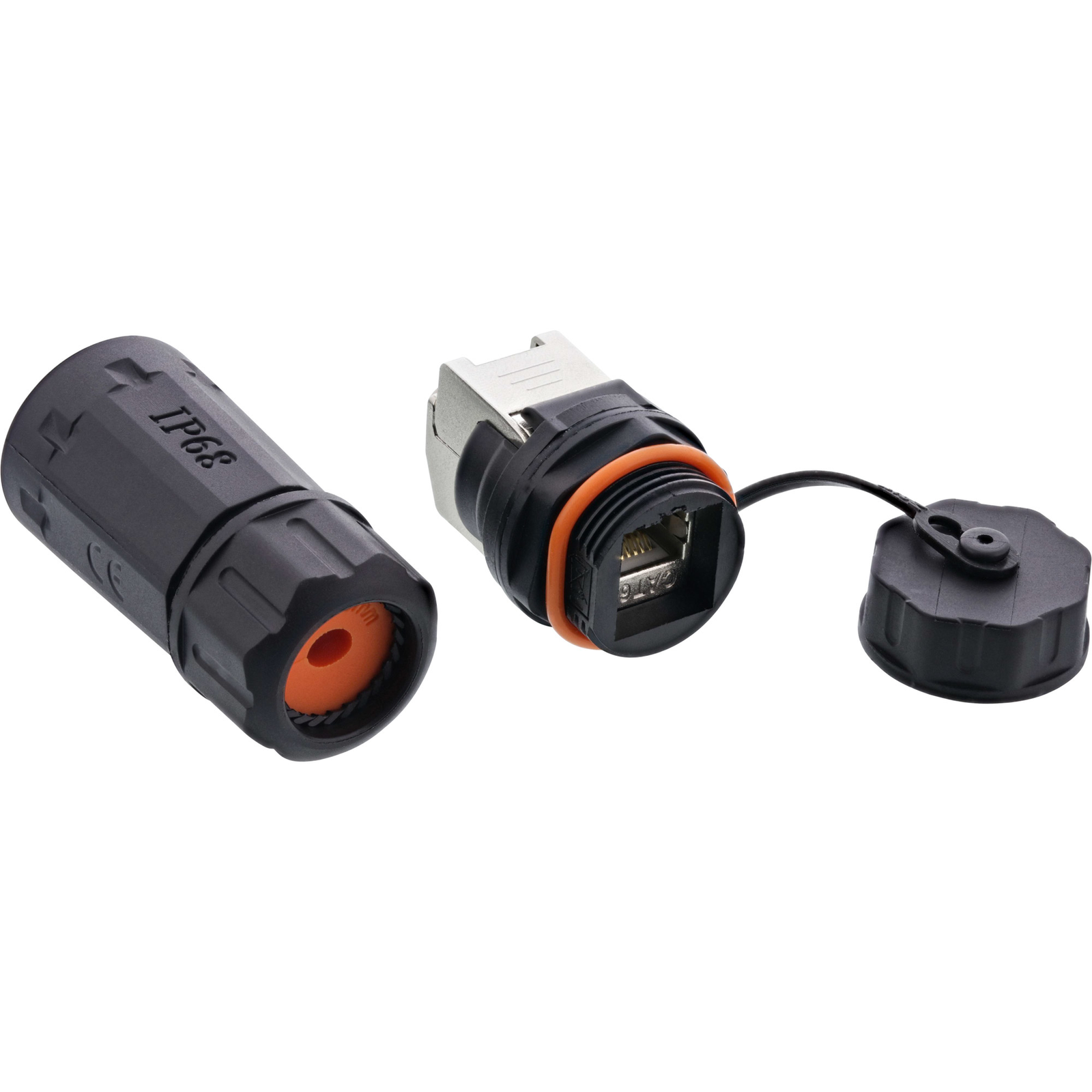 InLine Patch Cable Socket Set RJ45 Cat.6A Waterproof IP68