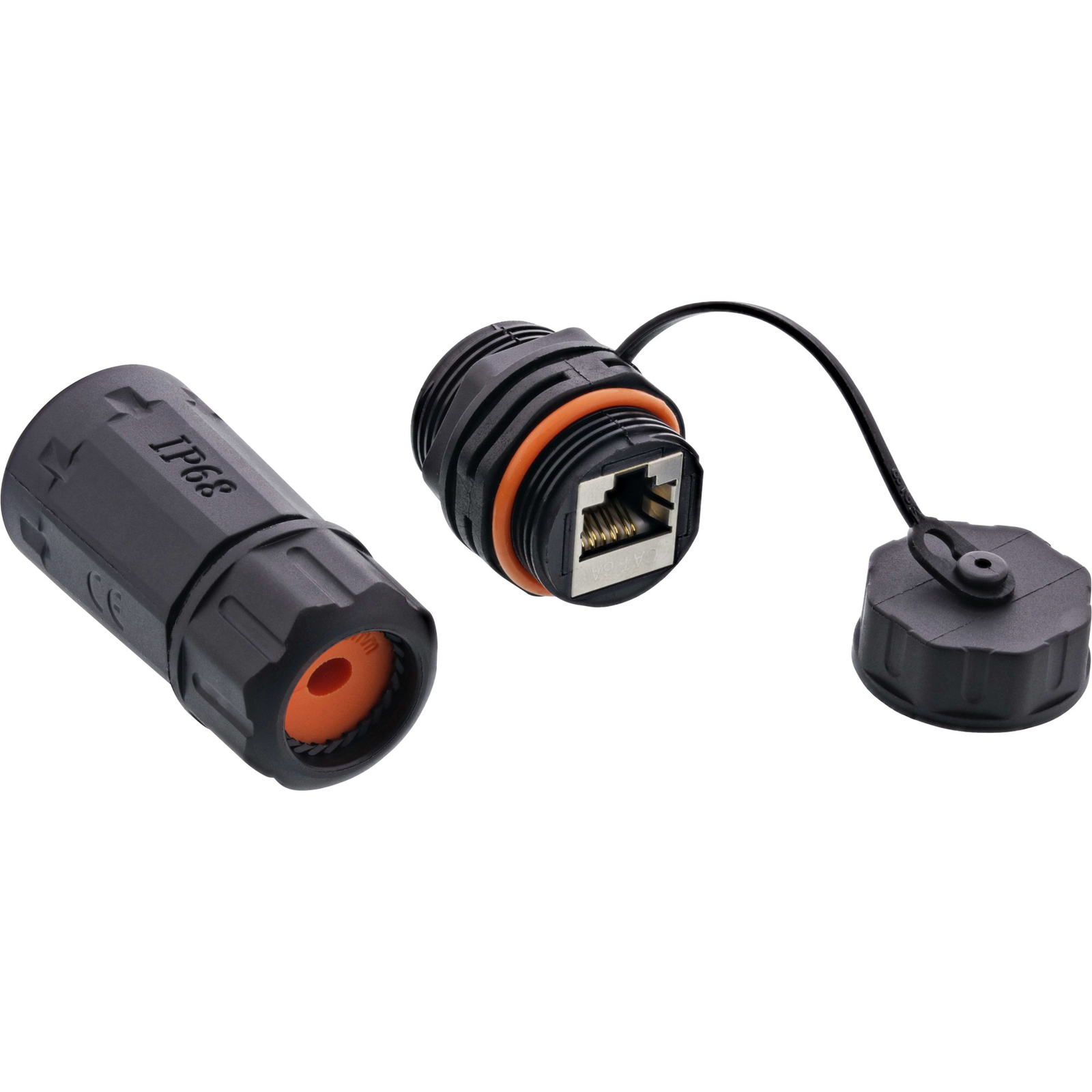 InLine Patch Cable Coupler Cat.6A Waterproof IP68 2x RJ45 Socket Shielded