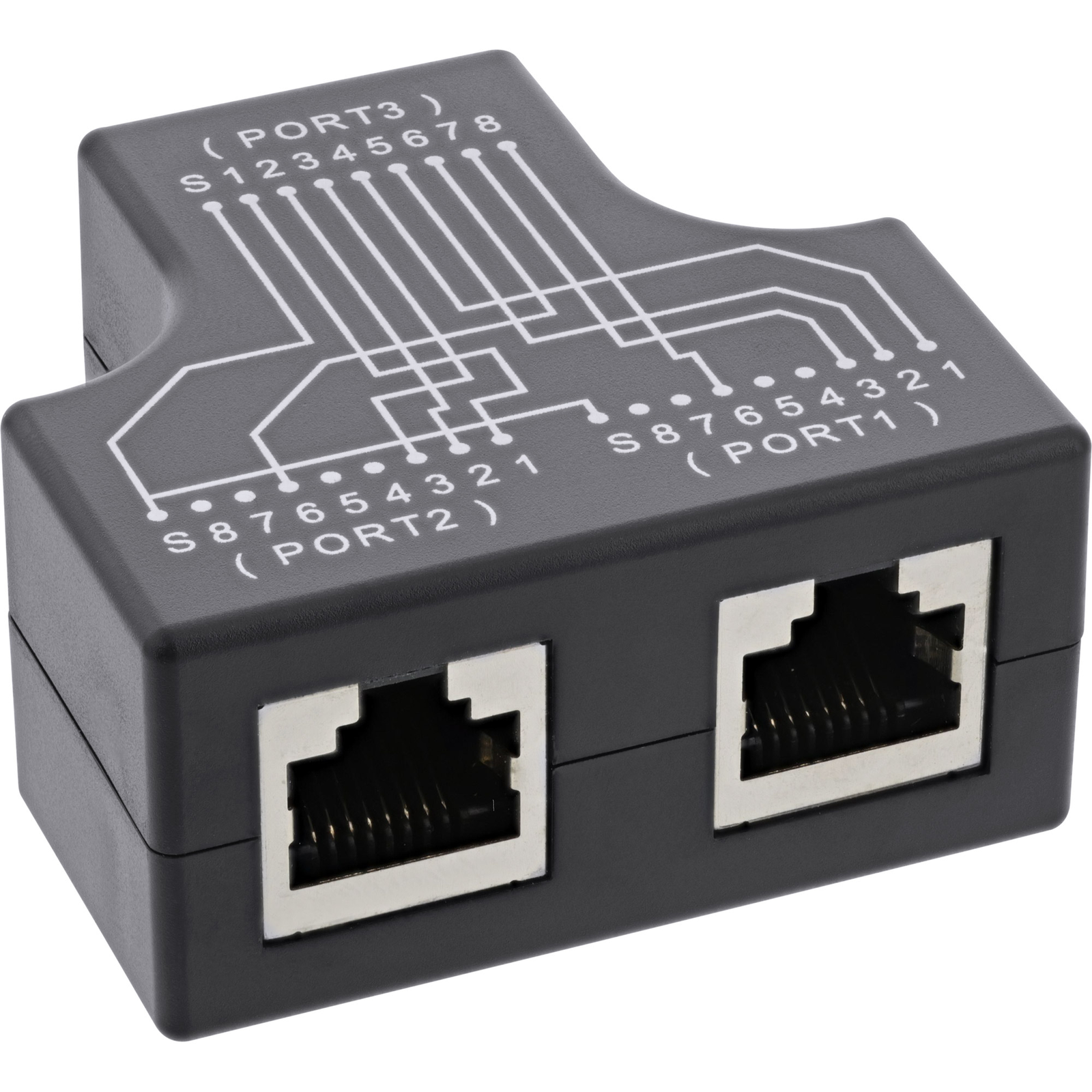 InLine Cat.5e STP T-adapter Port Doubler RJ45 Socket to 2x RJ45 Socket