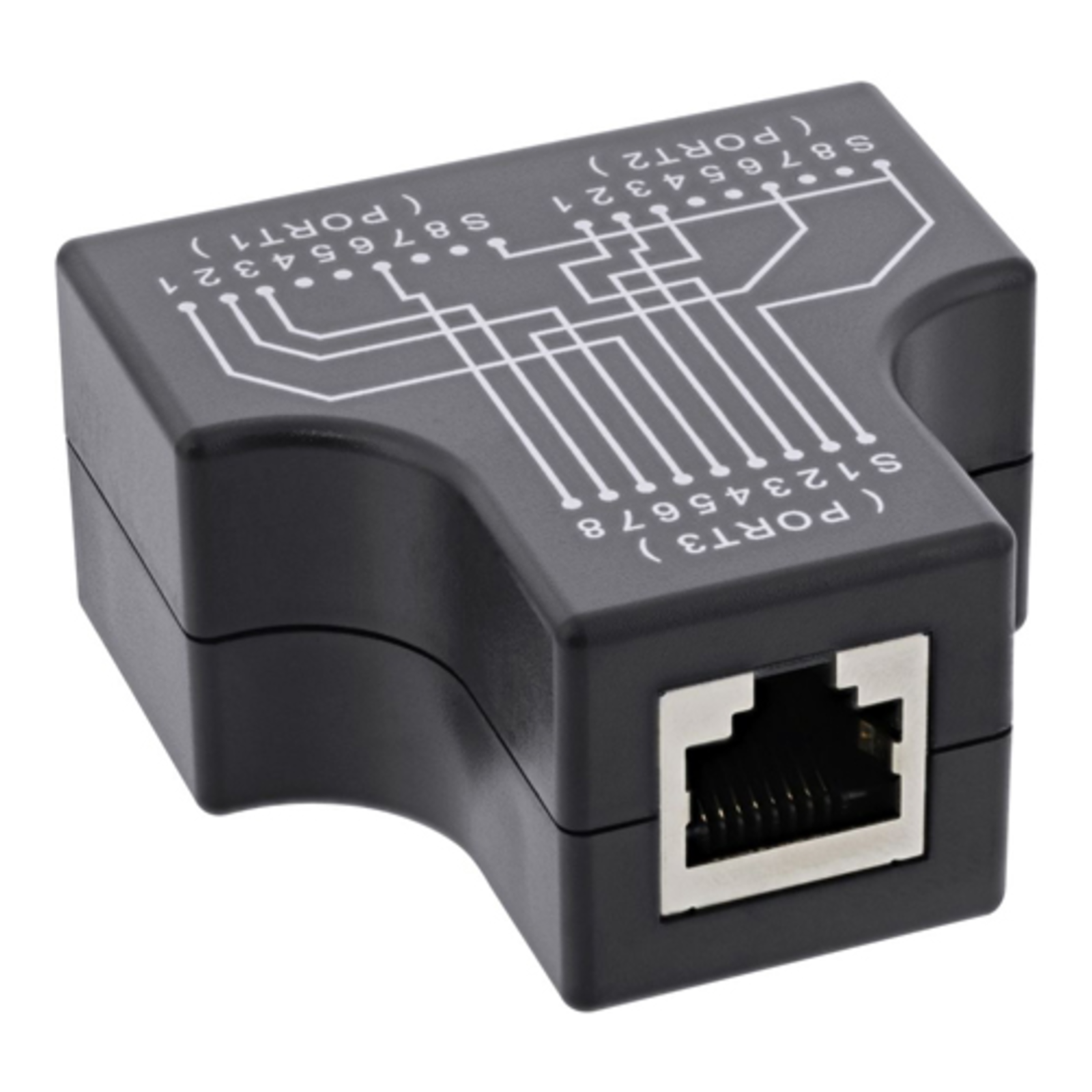 InLine Cat.5e STP T-adapter Port Doubler RJ45 Socket to 2x RJ45 Socket