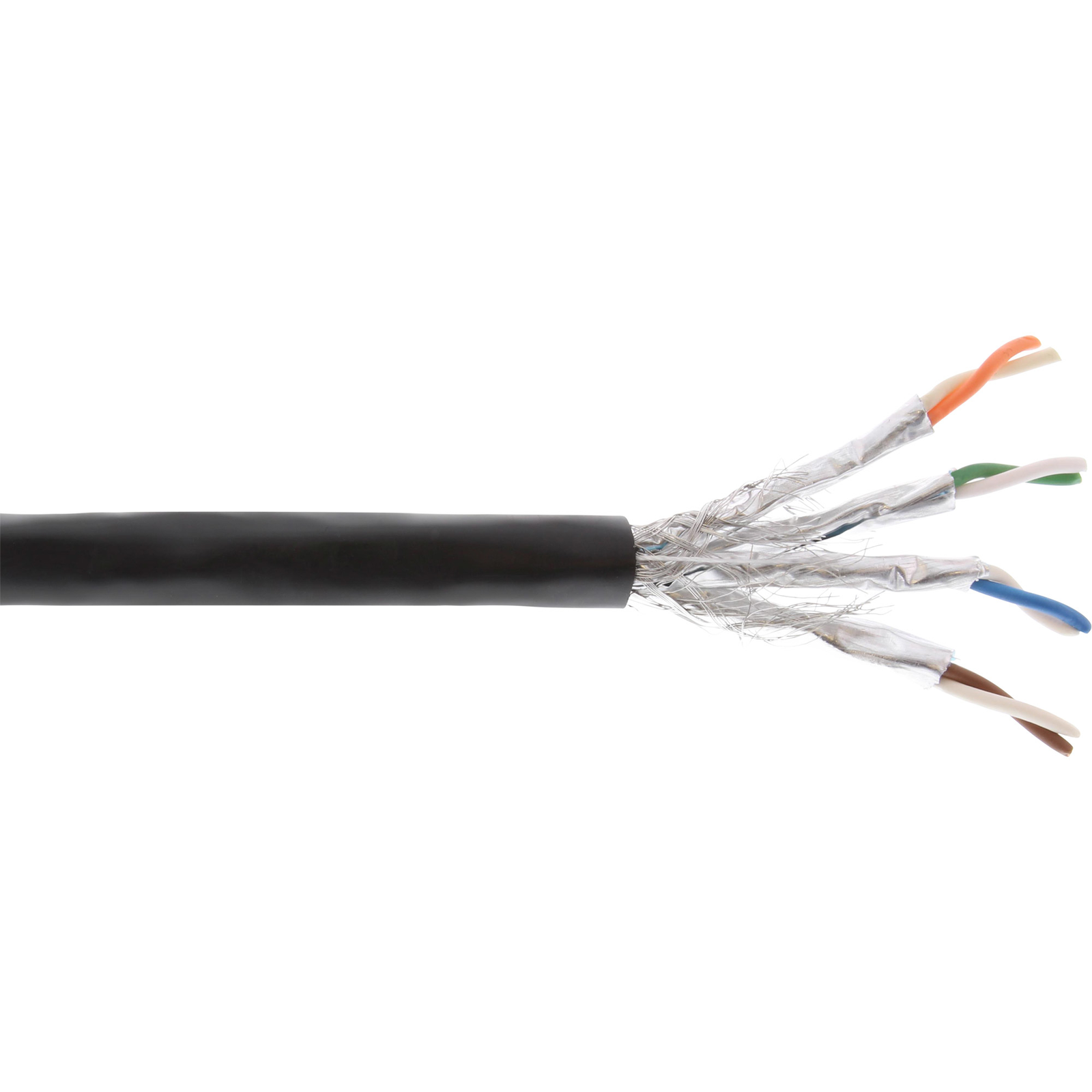 InLine Outdoor Cab. Cat.7a S-FTP PiMF 4x2x0 -58 AWG23 PE-Man. Black -300m