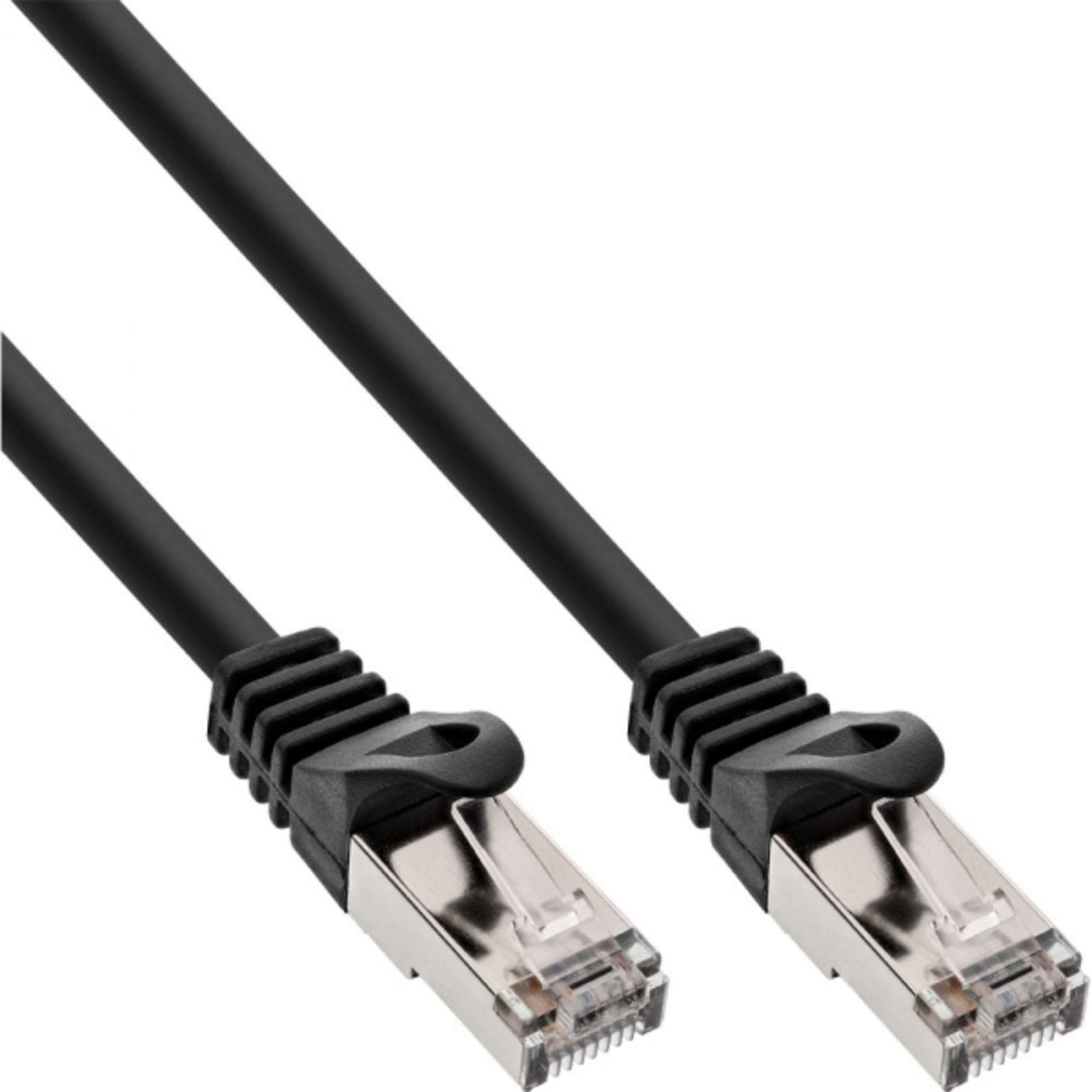 InLine Patch Cable F-UTP Cat.5e Black 1m