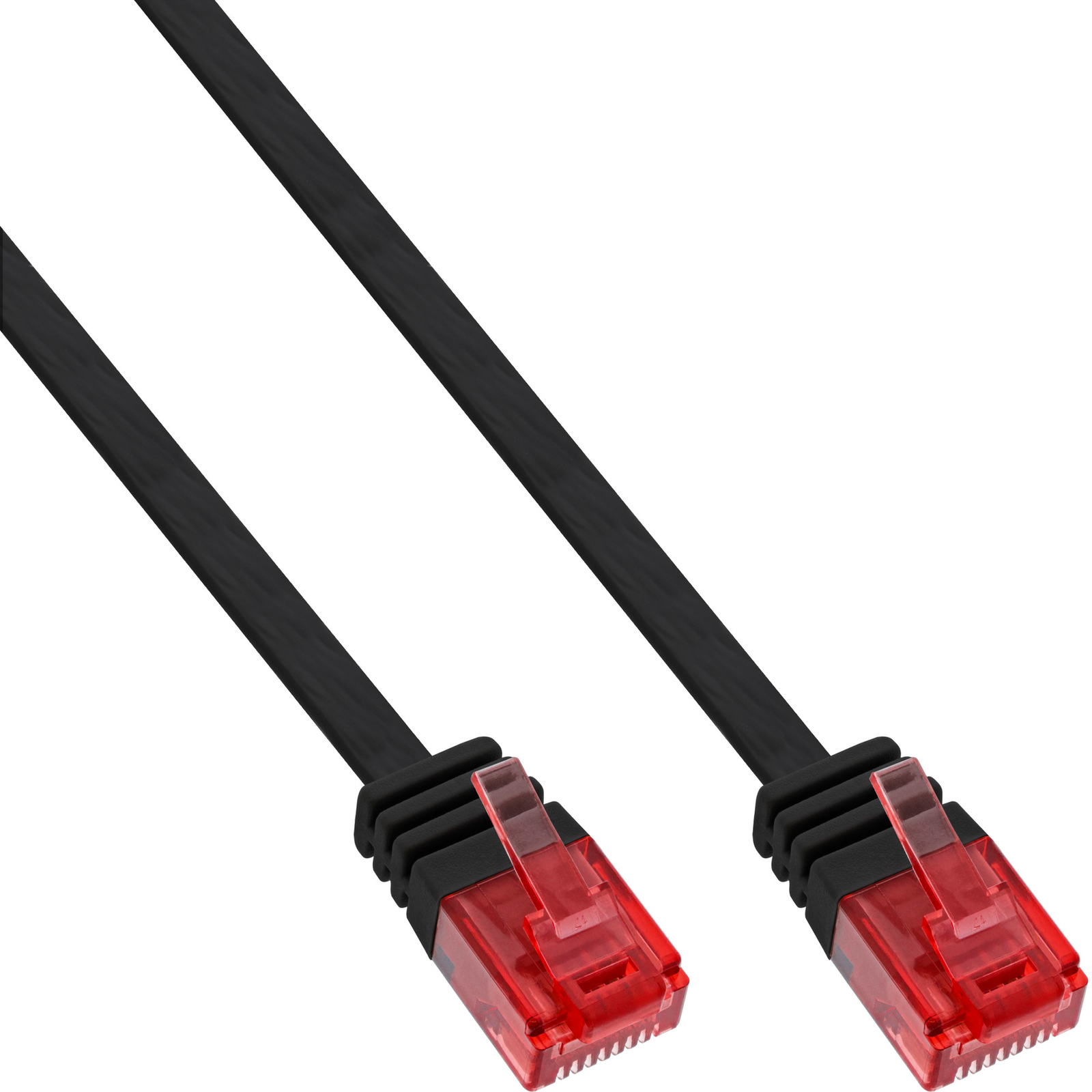 InLine Patch Cable Flat U-UTP Cat.6 Black 15m