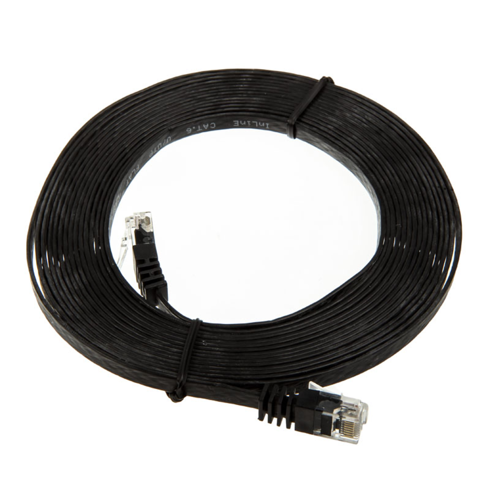 InLine Patch Cable Flat U-UTP Cat.6 Black 15m