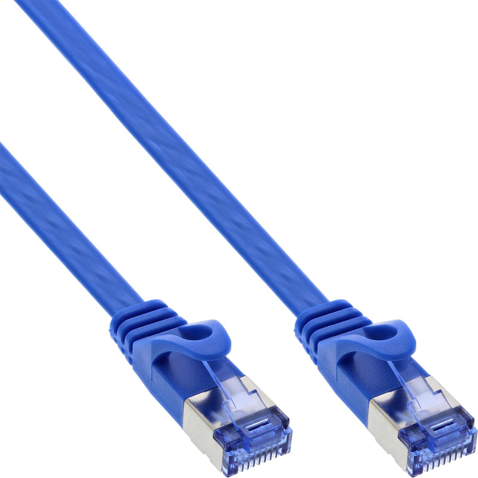 InLine Patch Cable Flat U-FTP Cat.6A Blue 1m