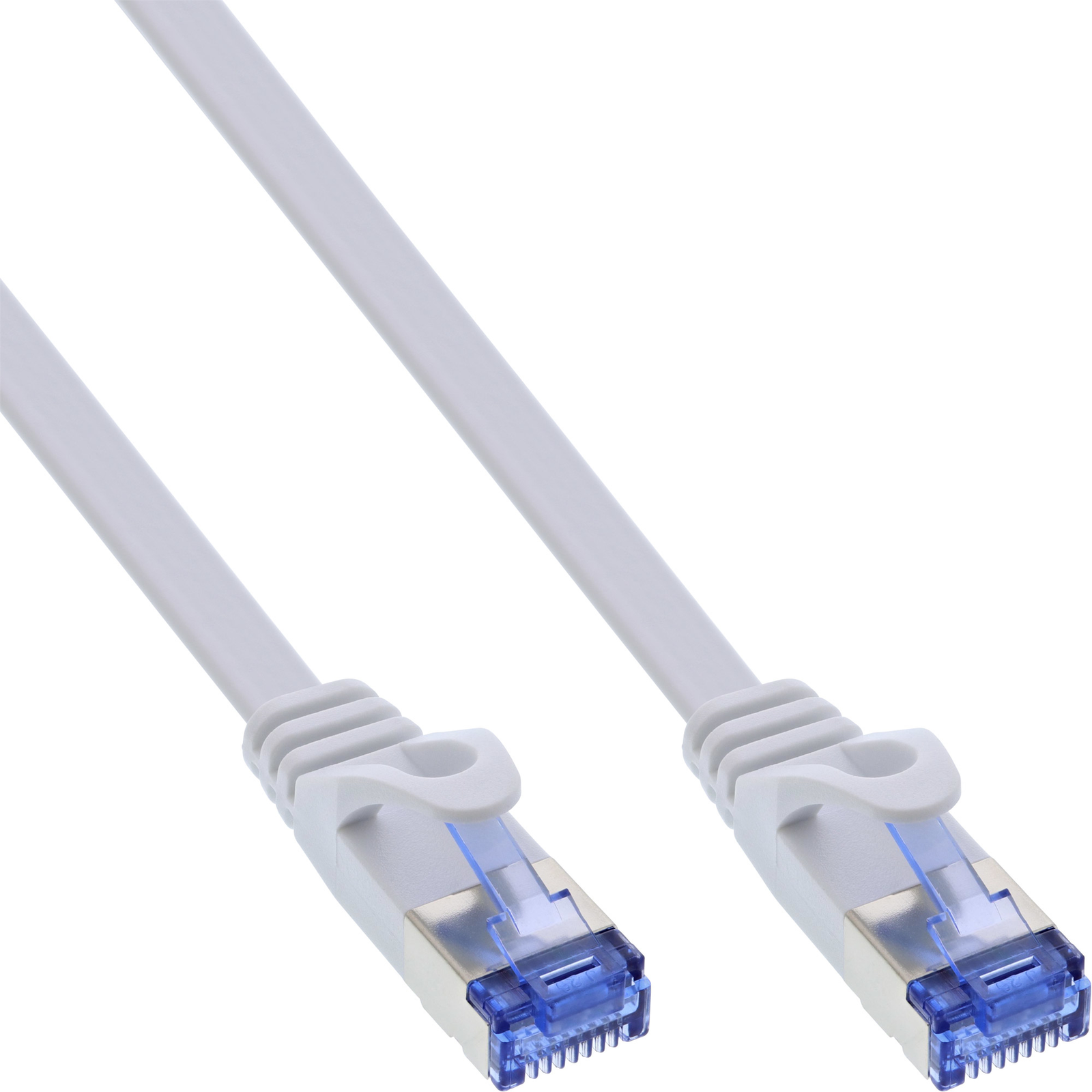 InLine Patch Cable Flat U-FTP Cat.6A White 2m