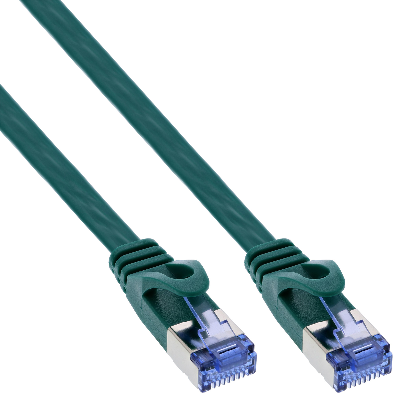 InLine Patch Cable Flat U-FTP Cat.6A Green 3m
