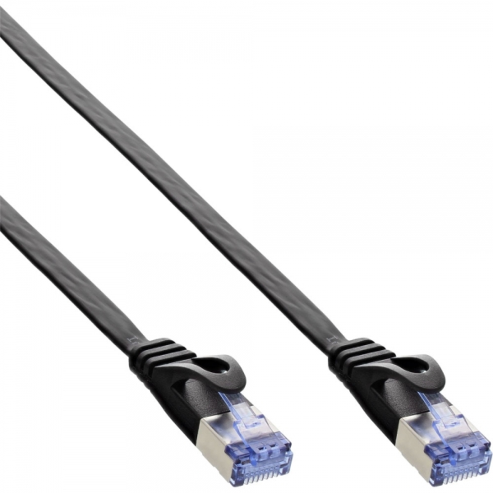 InLine Patch Cable Flat U-FTP Cat.6A Black 5m