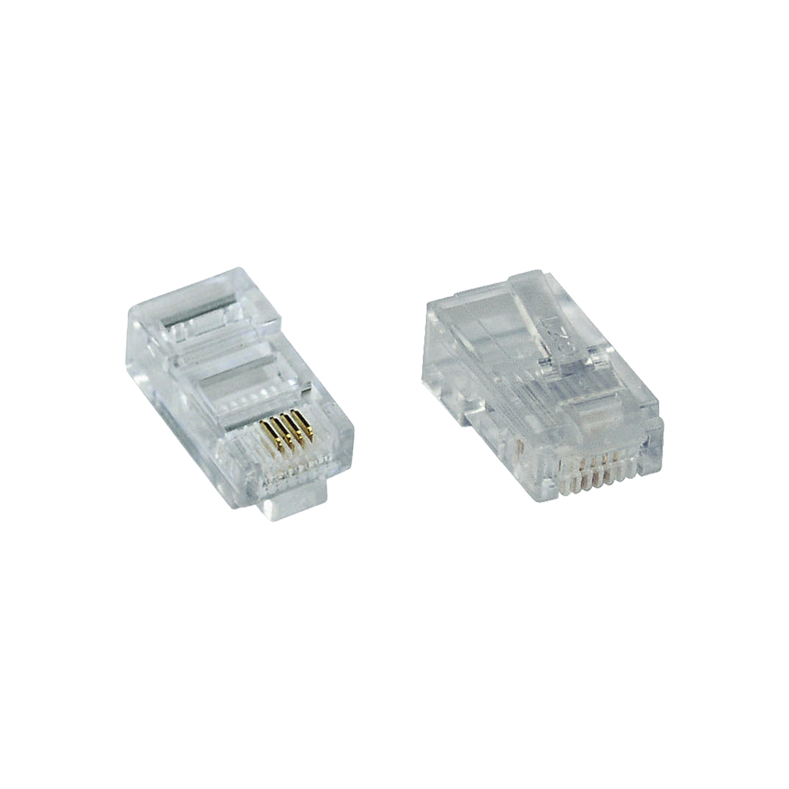 InLine Modular Plug 8P4C RJ45 for Crimping Onto Flat Cable ISDN 100 Pack