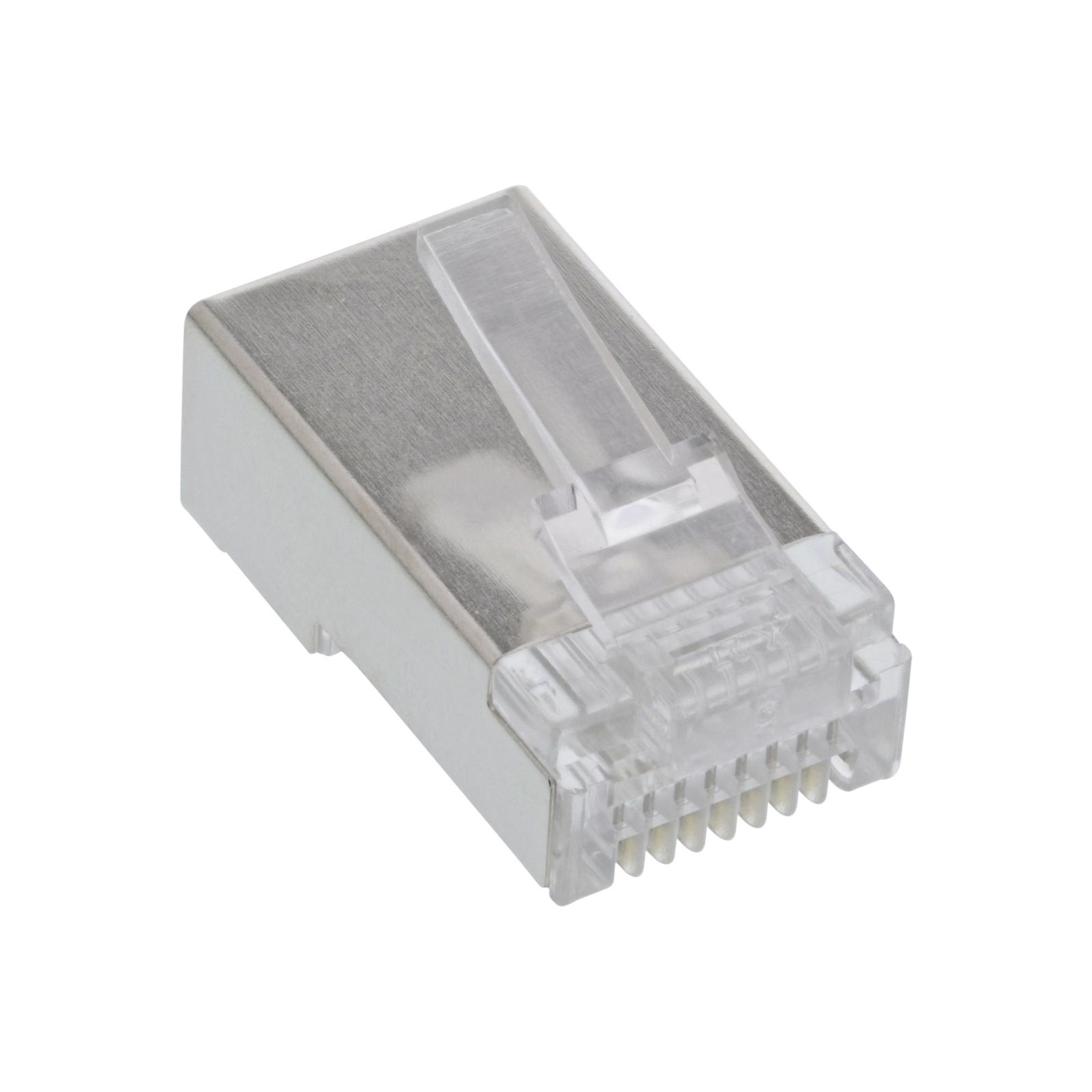 InLine Modular Plug 8P8C RJ45 for Crimping Onto Round Cable Shielded Pack of 100
