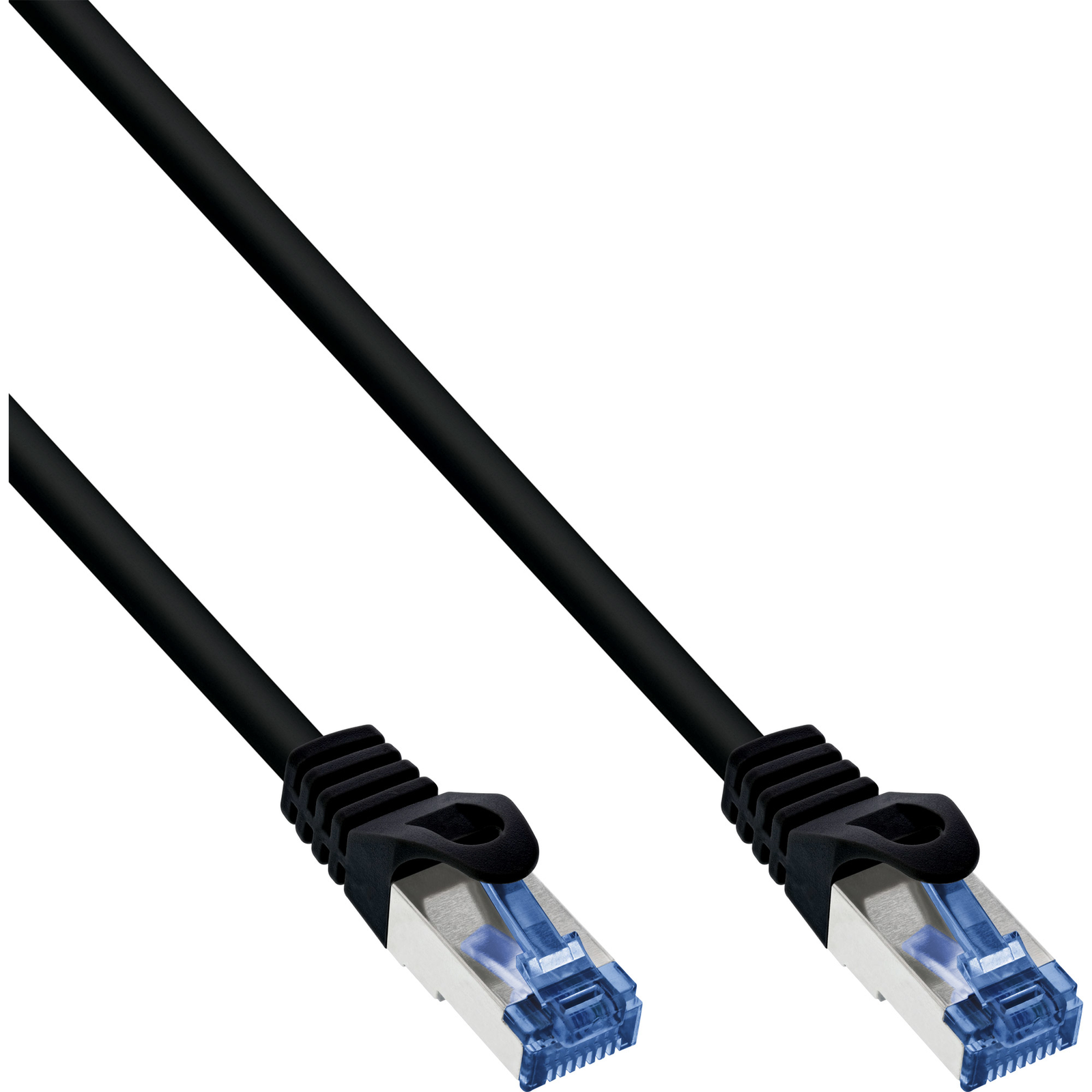InLine Patch Cable Cat.6A S-FTP PUR Industrial Black 0.5m