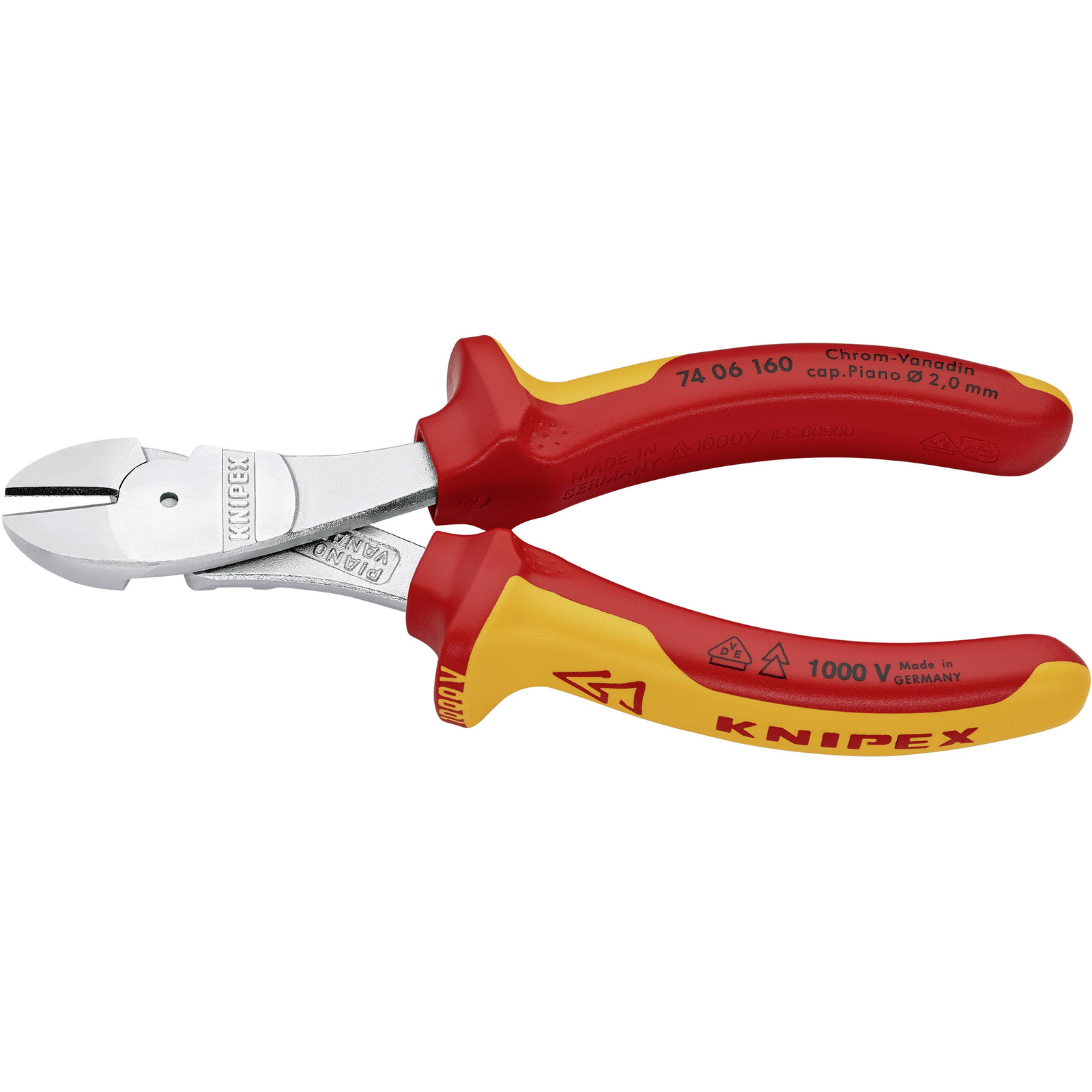 KNIPEX 74 06 160 Diagonal Pliers Chrome Vanadium Steel Plastic orange Red 160 Mm 215 G