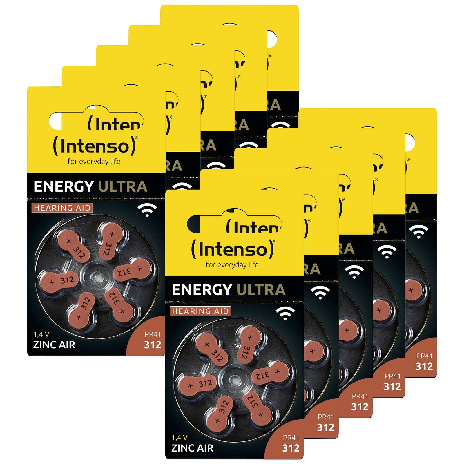 Intenso Hearing Aid Batteries Zinc-air A312 60-pack
