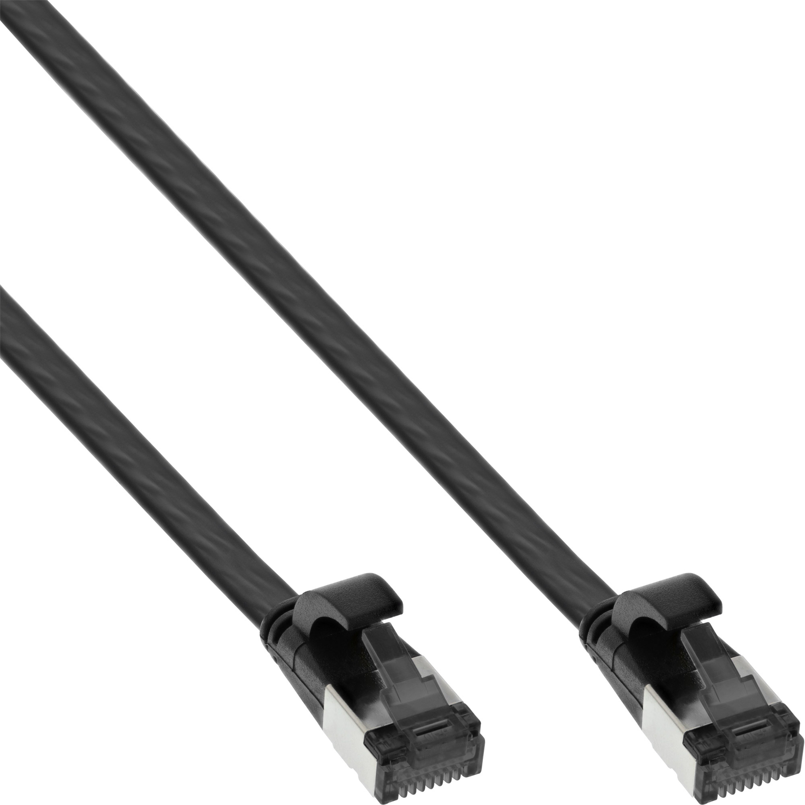 InLine Patch Cable Flat U-FTP Cat.8.1 TPE Halogen-free Black 7.5m