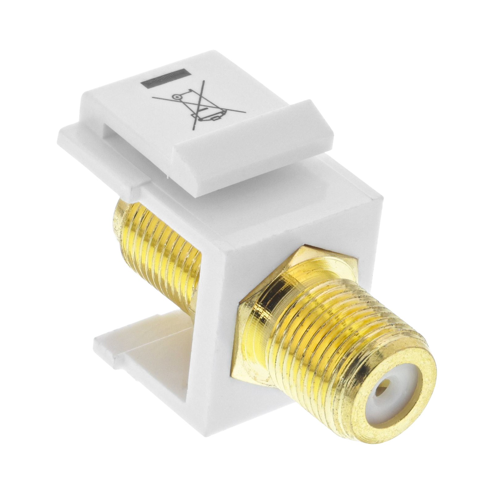InLine Keystone Installation Adapter for Satellite Cable 2x F Sockets White