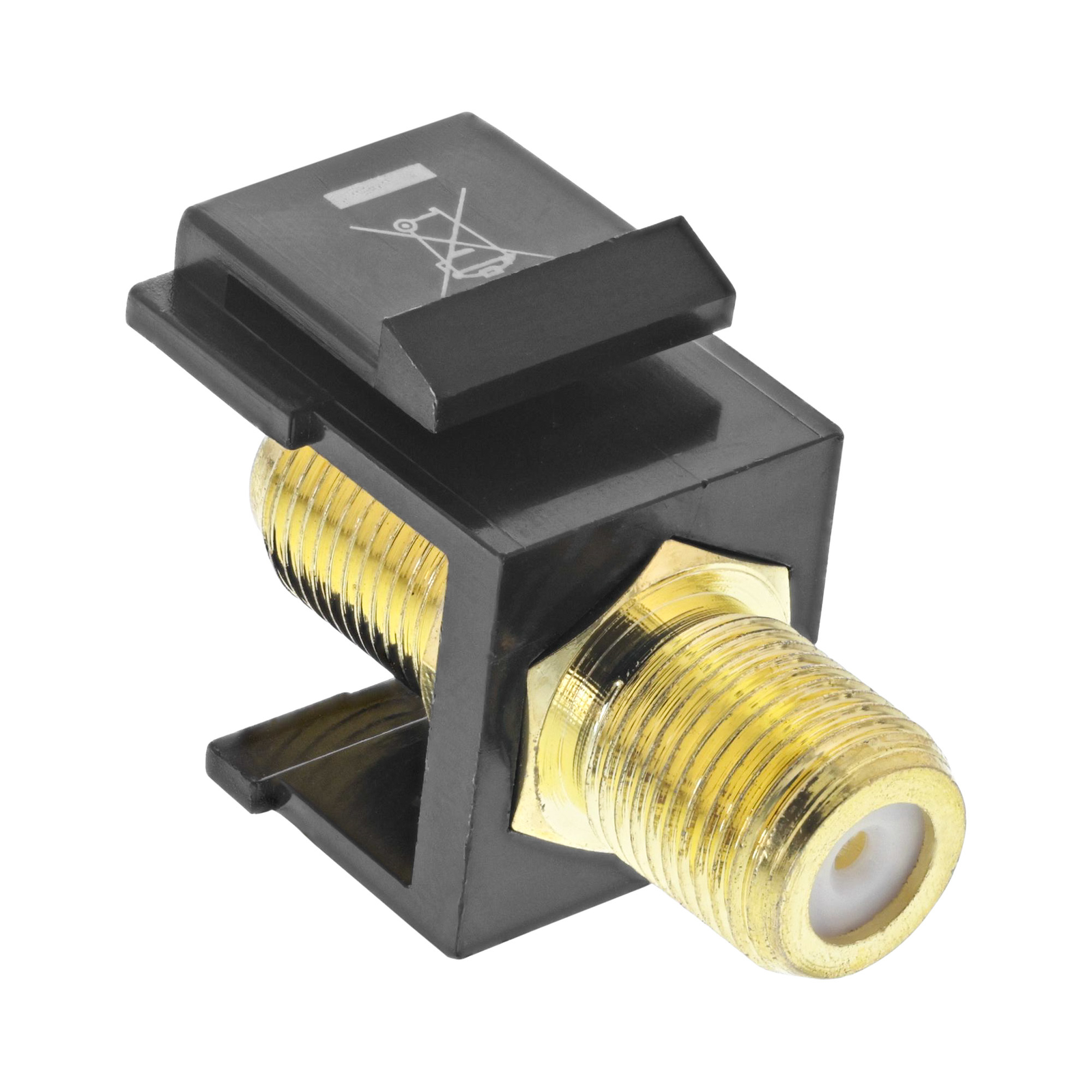 InLine Keystone Installation Adapter for Satellite Cable 2x F Sockets Black