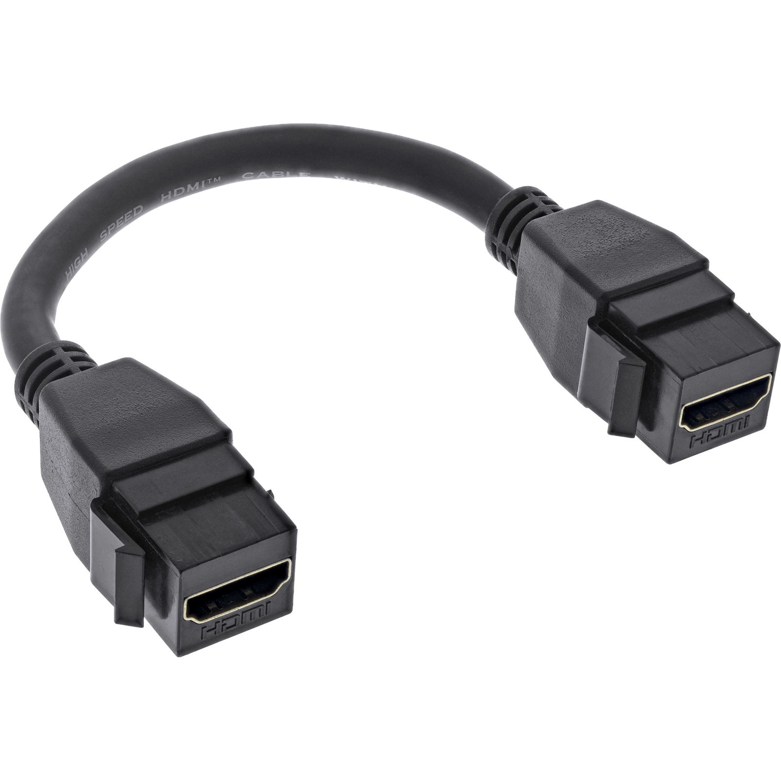 InLine HDMI 2x Keystone Cable 4K-60Hz HDMI A Female-female Black 0.2m