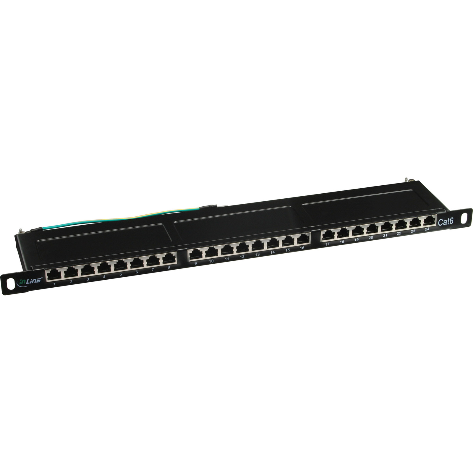 InLine Patch Panel RJ-45 X 24 Black RAL 9005