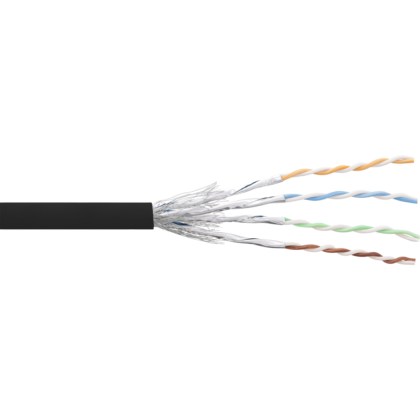 InLine Patch Cable Cat.6 S-FTP PiMf Black AWG27 PVC CU 100m