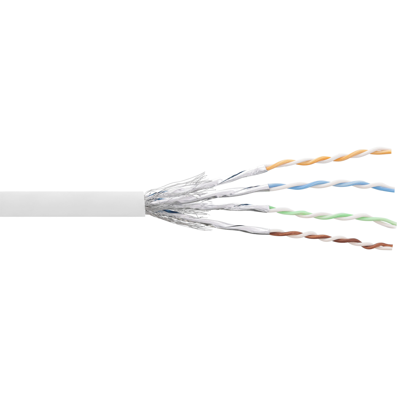 InLine Patch Cable Cat.6 S-FTP PiMf White AWG27 PVC CU 100m