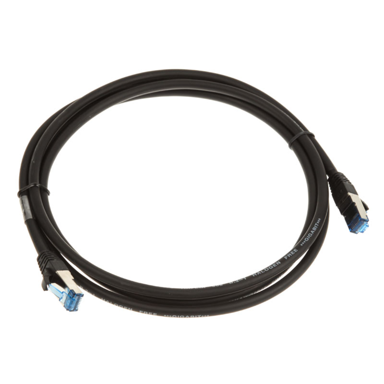 InLine Patch Cable S-FTP PiMf Cat.6A Halogen-free Black 2m