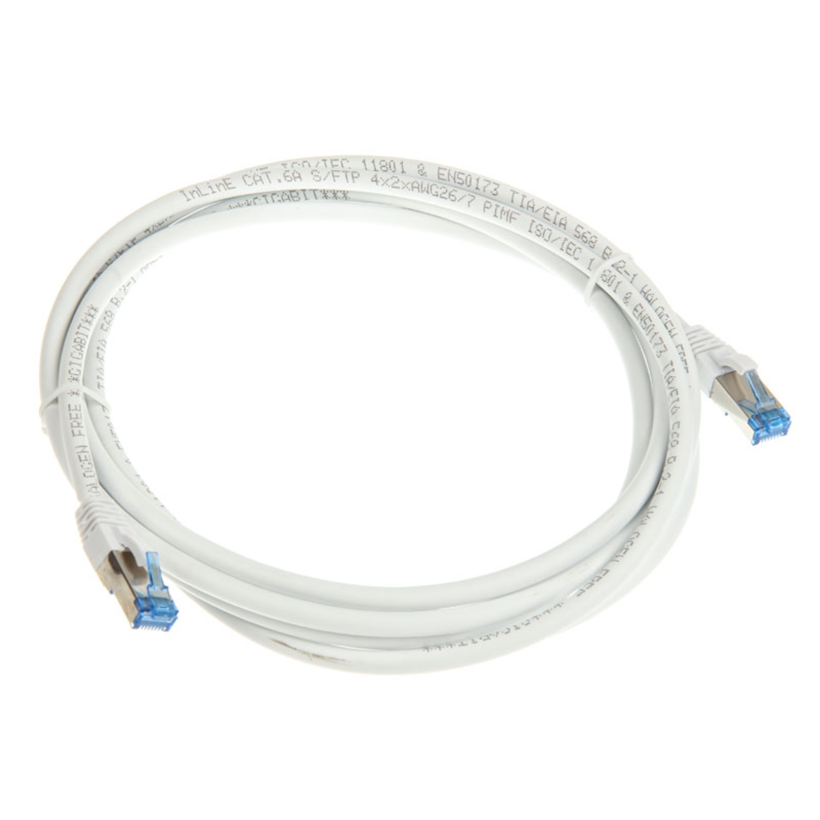 InLine Patch Cable Cat.6A S/FTP (PiMf) 500MHz White 3m