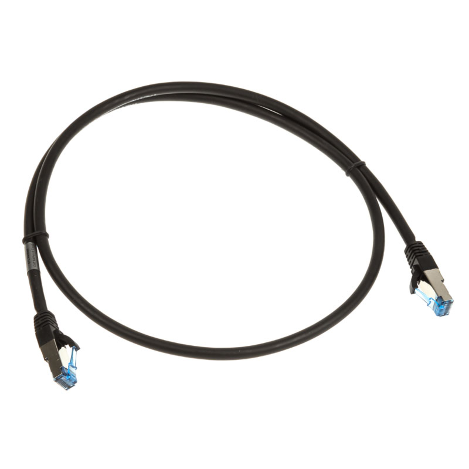 InLine Patch Cable S-FTP PiMf Cat.6A Halogen-free Black 1m