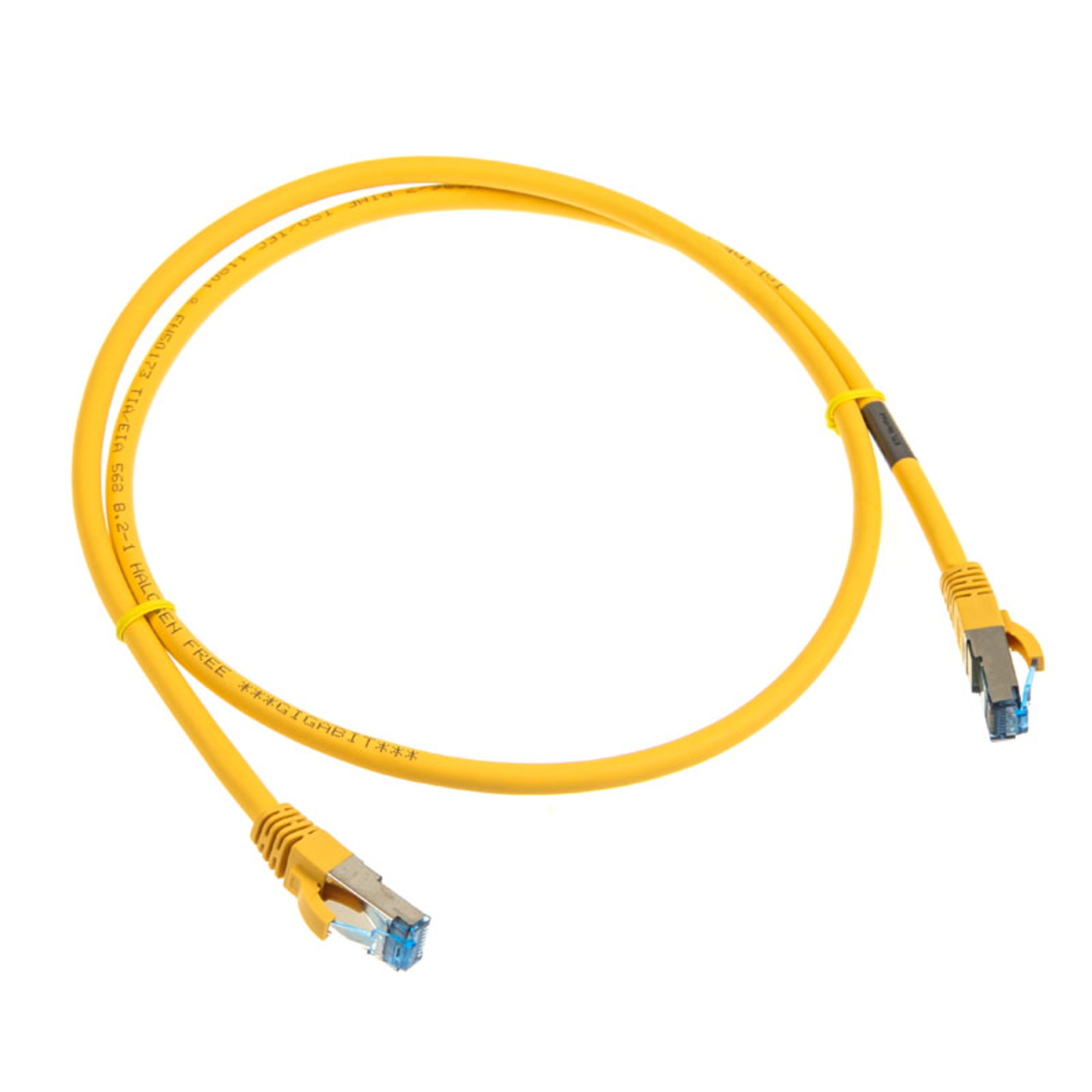 InLine Patch Cable Cat.6A S/FTP (PiMf) 500MHz Yellow 1m