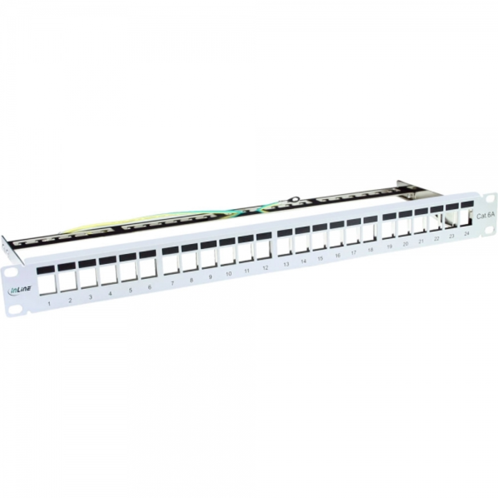 InLine Patch Panel CAT 6a RJ-45 X 24 Light Grey RAL 7035 1U 48.3 Cm (19inch)