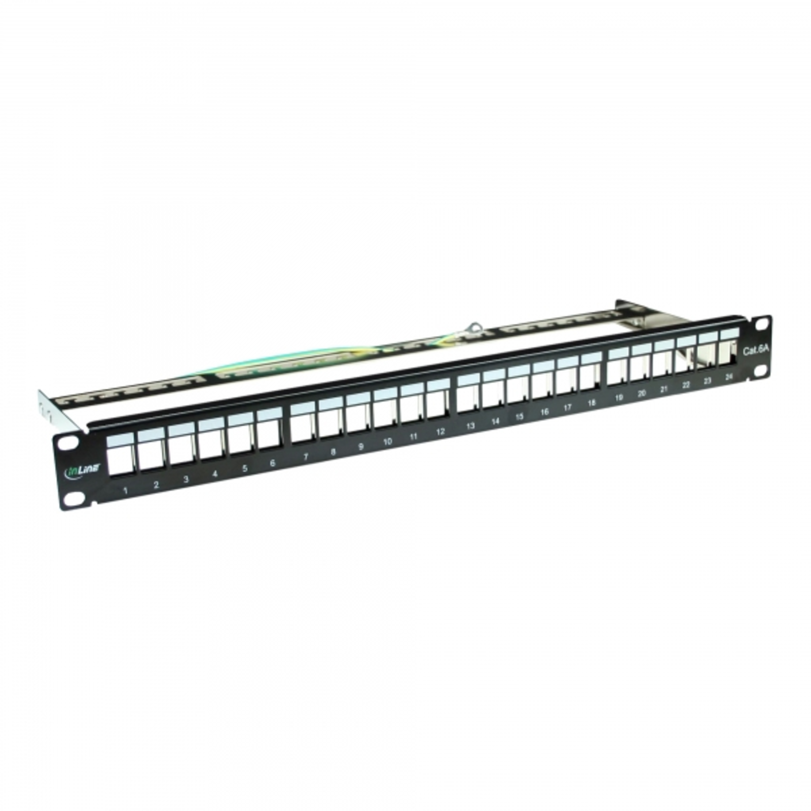 InLine Patch Panel CAT 6a RJ-45 X 24 Black 1U 48.3 Cm (19inch)