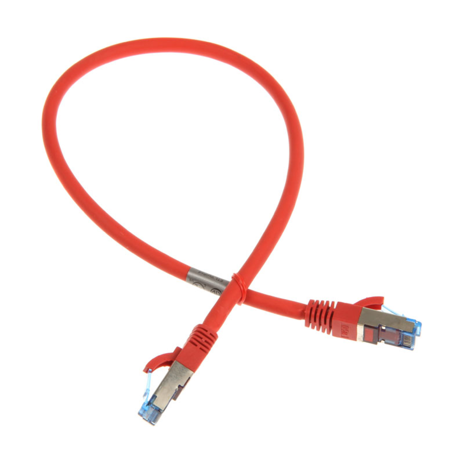 InLine Patch Cable S-FTP PiMf Cat.6A Halogen-free Red 0.5m