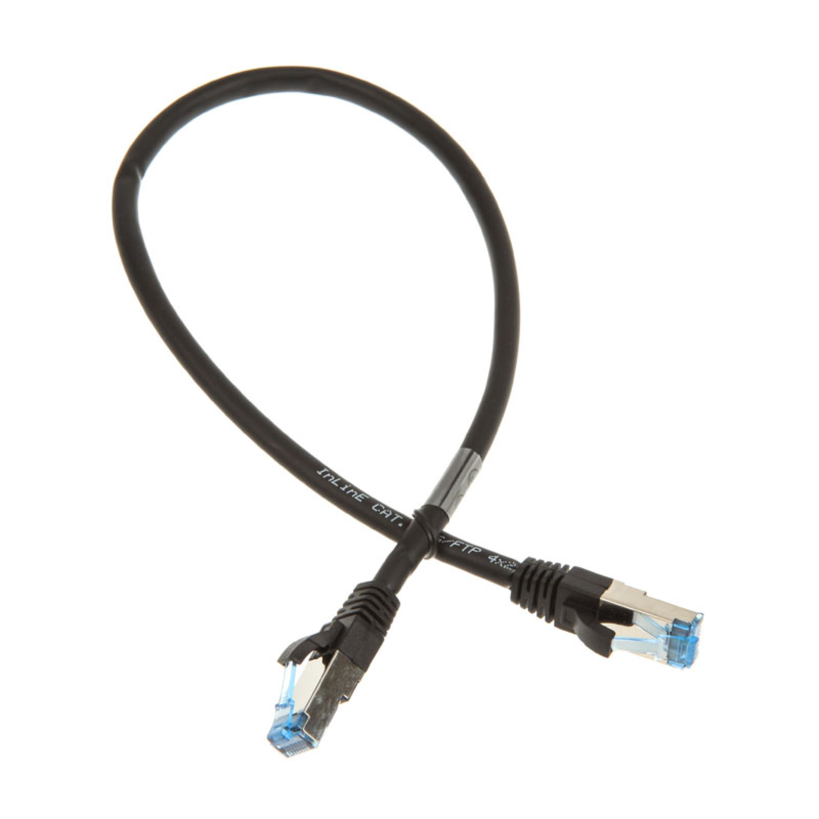 InLine Patch Cable Cat.6A S/FTP (PiMf) 500MHz Black 0.5m