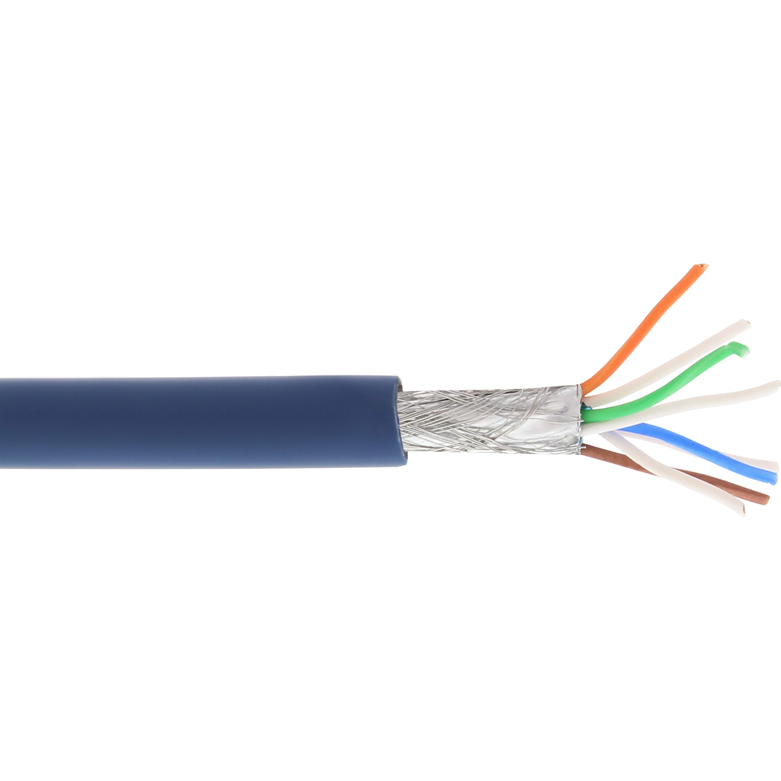InLine Patch Cord. S-FTP PiMf Cat.6A 500MHz Halogen-free Copper Blue 100m