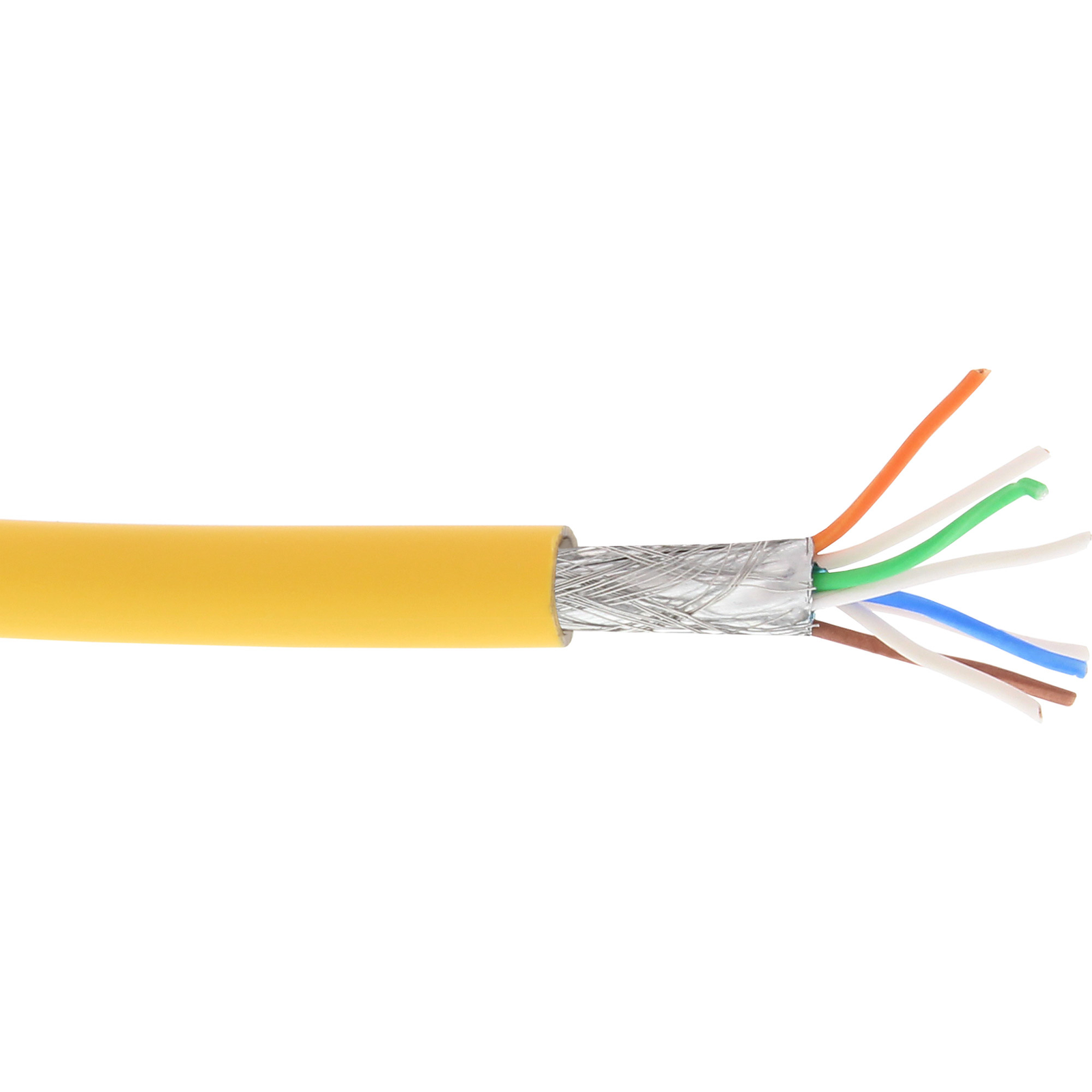 InLine Patch Cord. S-FTP PiMf Cat.6A 500MHz Halogen-free Copper Yellow 100m