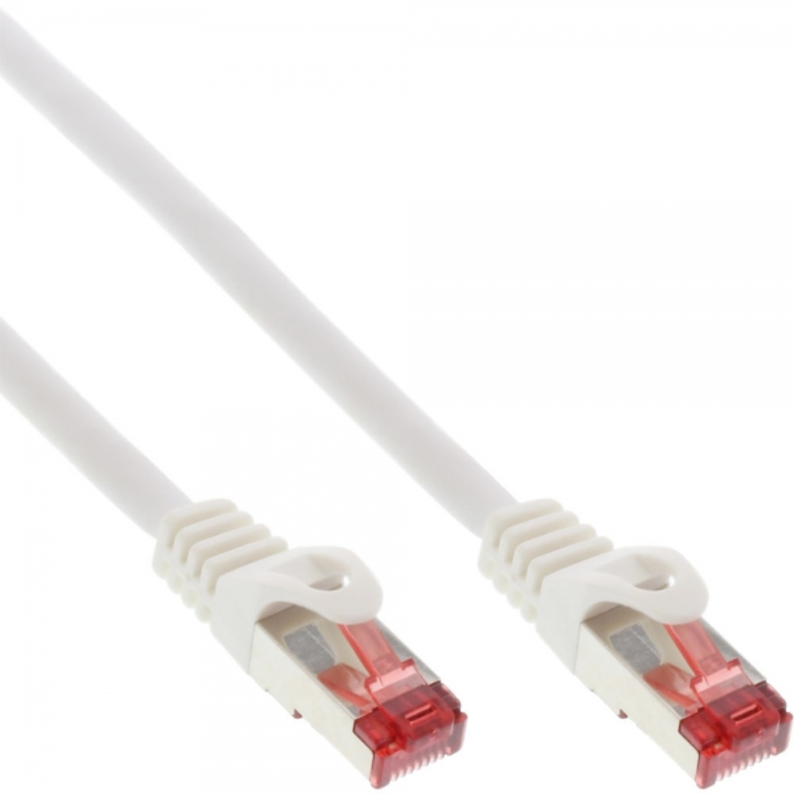 InLine Patch Cable S-FTP PiMf Cat.6 Halogen-free Copper White 0.3m