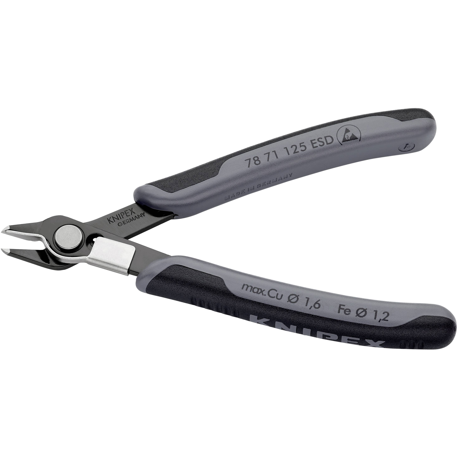 KNIPEX 78 71 125 ESD Side Cutters Stainless Steel Steel Plastic Black/grey 12.5 Cm 57 G