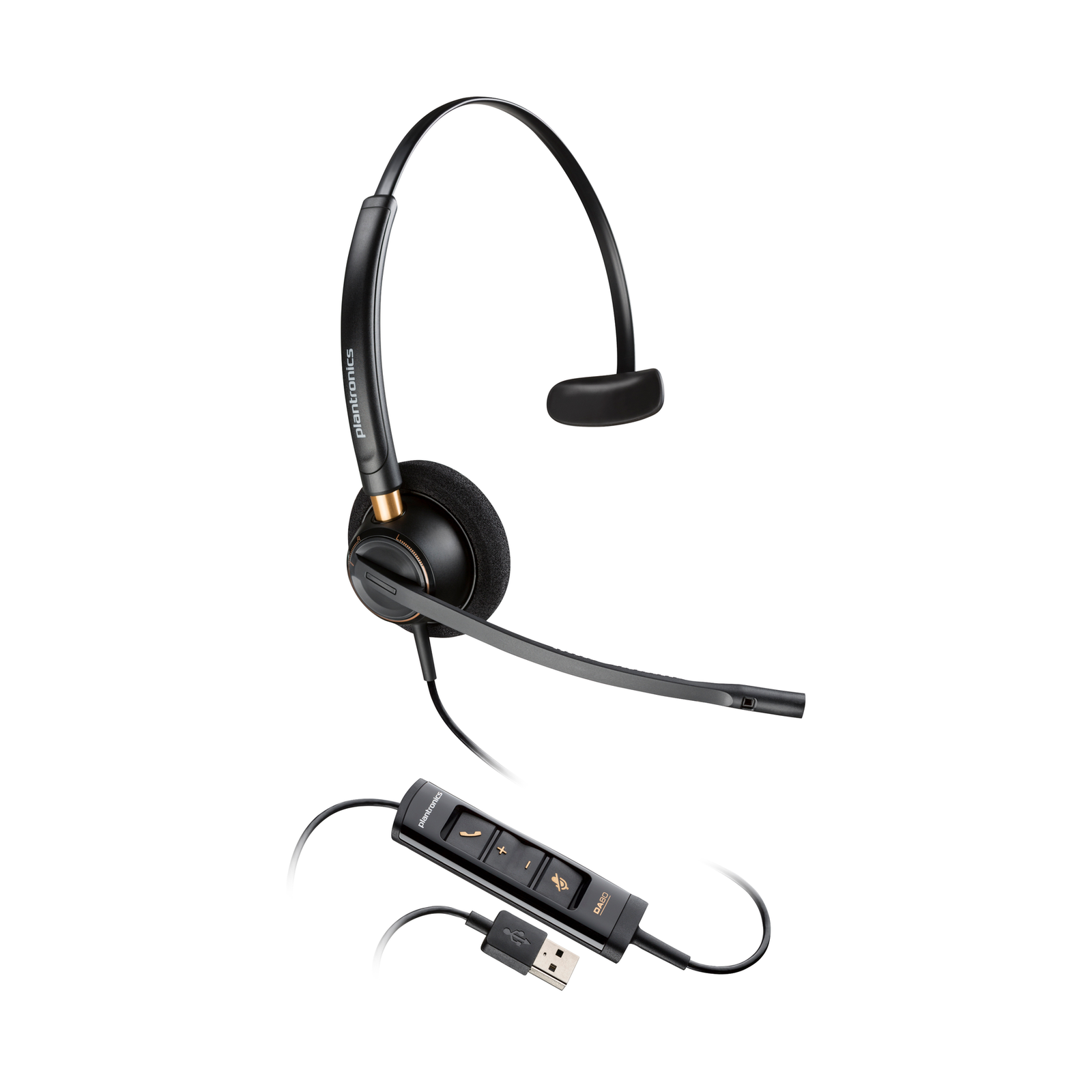 HP POLY EncorePro 515 500 Series Headset On-Ear Wired USB-A Black Certified Skype Business