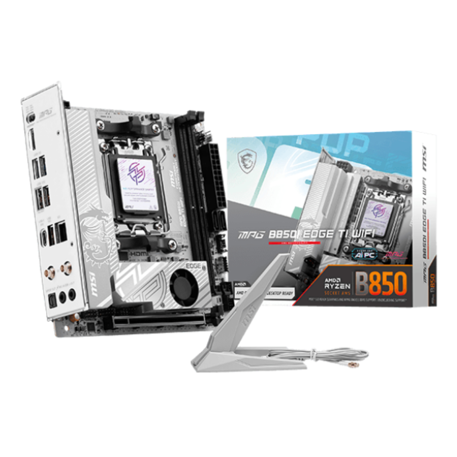 MSI MPG B850I EDGE TI WIFI Motherboard Mini-ITX Socket AM5 AMD B850 Chipset USB-C 3.2 Gen 2x2 Gen2